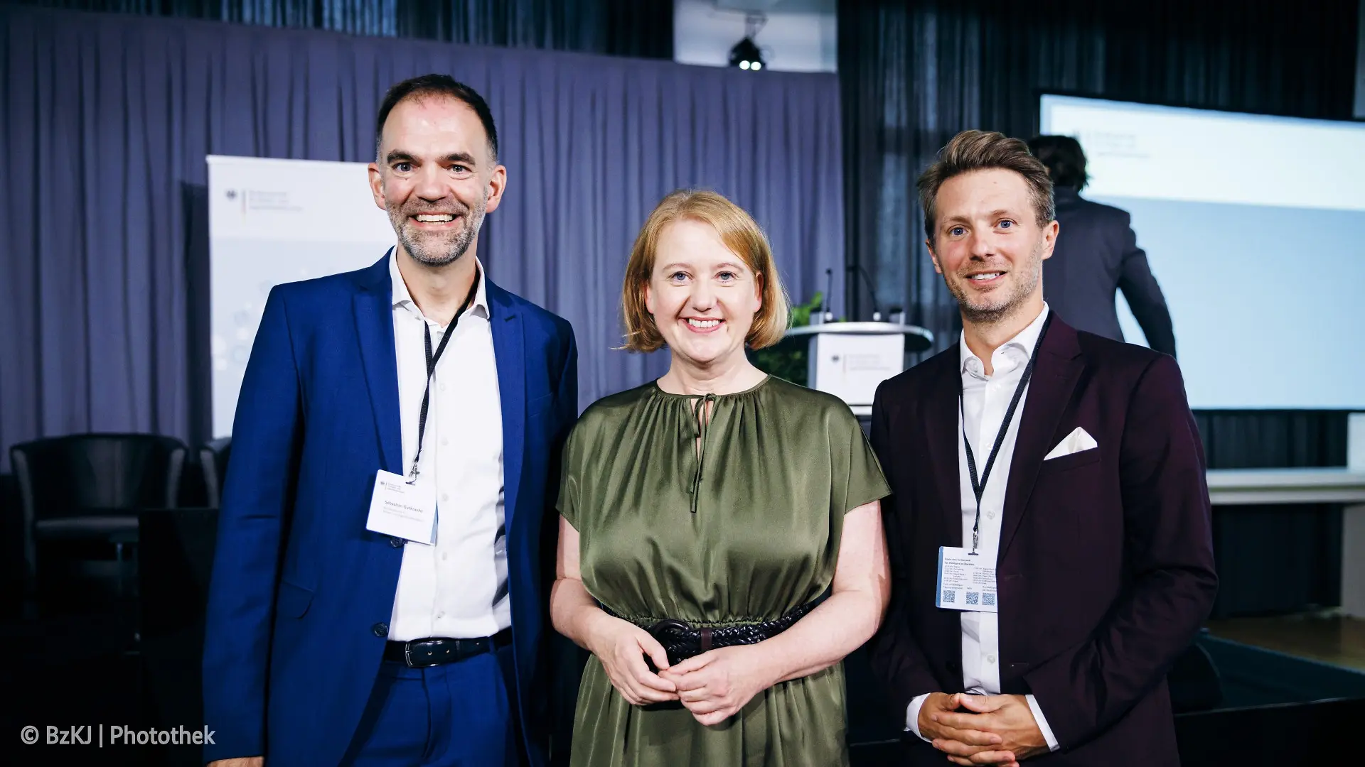 Bundesjugendministerin Lisa Paus mit Sebastian Gutknecht und Michael Terhörst