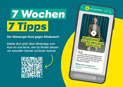 Ansicht der Postkarte "7 Wochen, 7 Tipps - Der Messenger-Kurs gegen Missbrauch"
