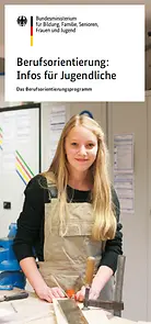 Titelseite des Flyers Berufsorientierung: Infos für Jugendliche